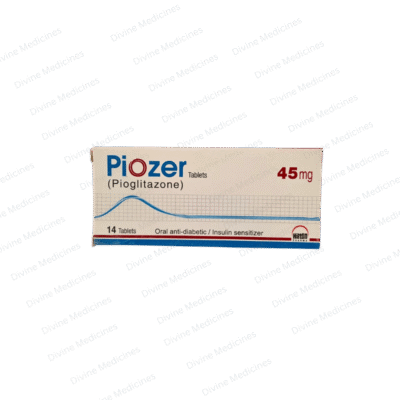 Piozer 45mg 14 Tablets - Pioglitazone - Hilton Pharma