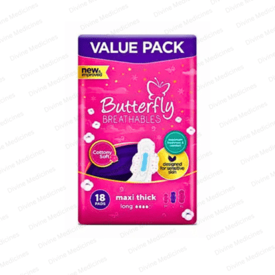Butterfly Breathables Maxi Thick Cottony Soft Long Value Pack 18 Pads