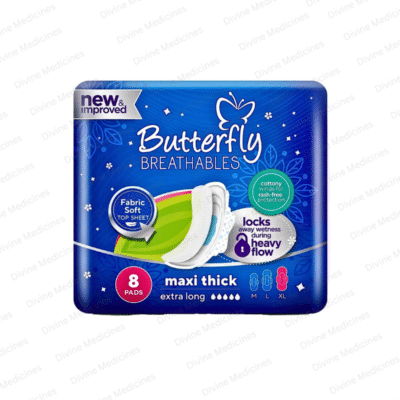 Butterfly Breathables Maxi Thick Fabric Soft Extra Long 8 Pads