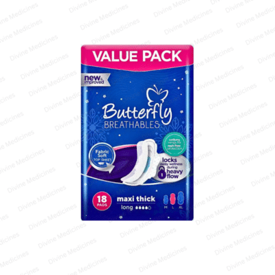 Butterfly Breathables Maxi Thick Fabric Soft Long Value Pack 18 Pads