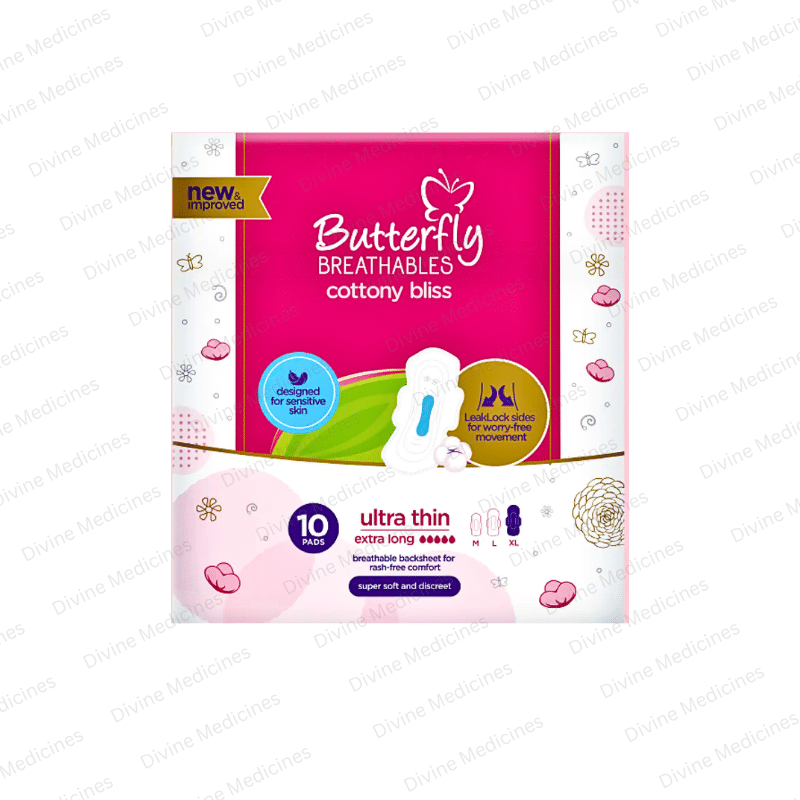 Butterfly Breathables Ultra Thin Cottony Extra Long 10 Pads