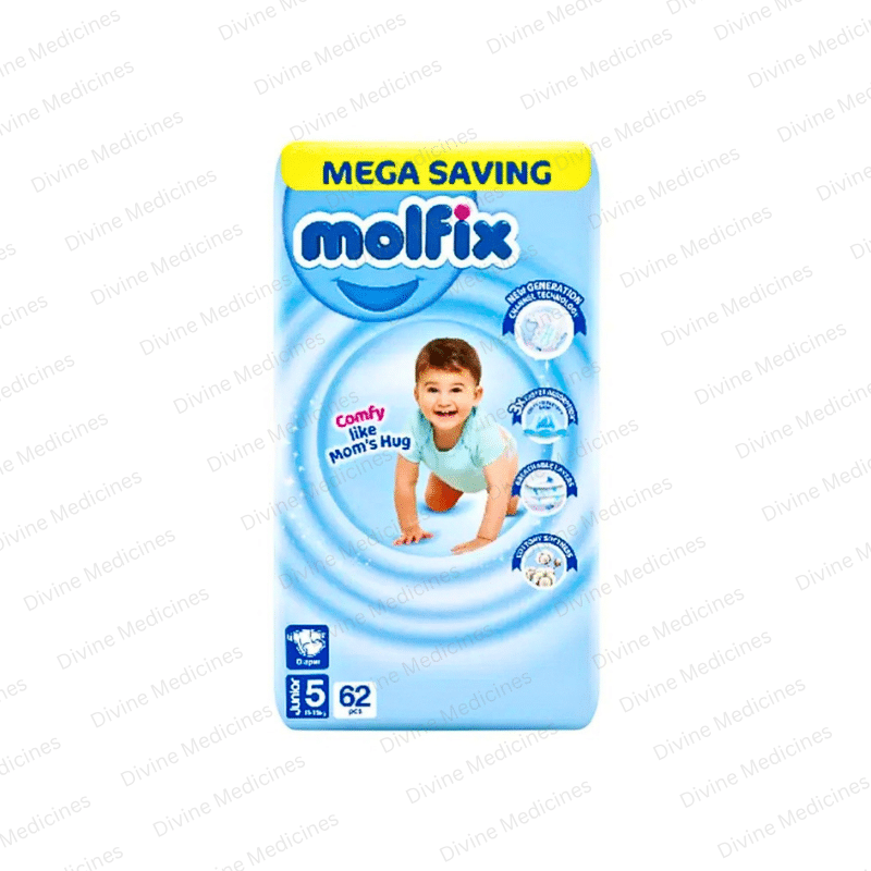 Molfix Diapers Junior Size 5 (11-18 Kg) 62 Pcs Mega Pack